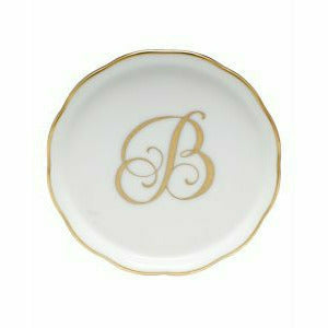 Porcelain Monogram Coaster Gold