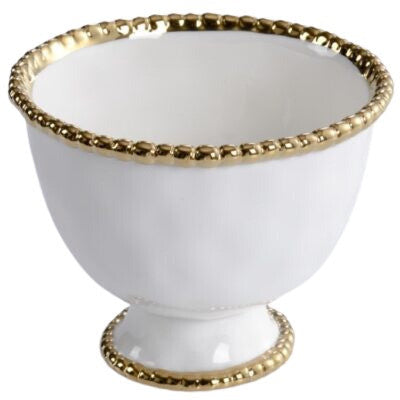 Small Footed Bowl White/Gold