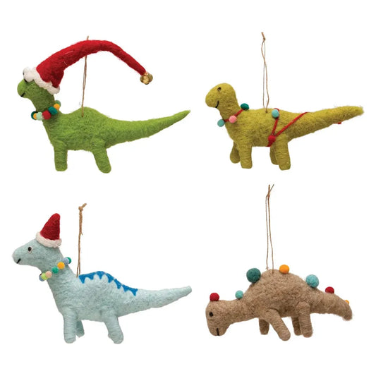Felt Dinosaur w/Seasonal Accessories Ornament