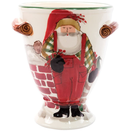 Old St Nick Footed Urn w/ Chimney