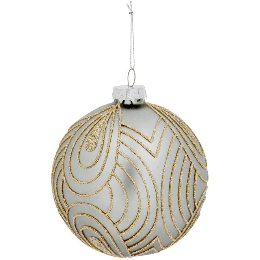 Art Deco Frosted Glass Ball