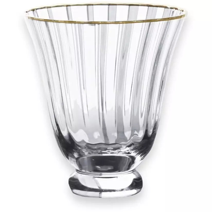 Audrey Stemless Glass with Gold Rim