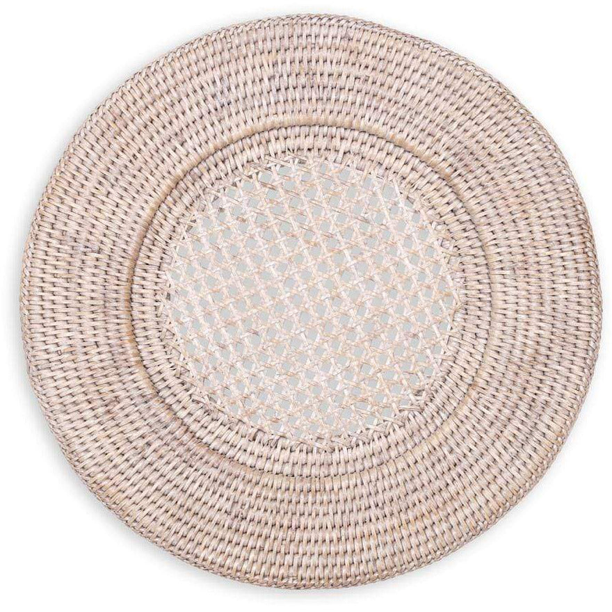 White Natural Rattan Charger