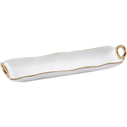 Cracker Tray White/Gold