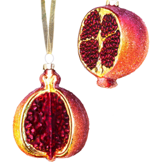 Beaded Glass Pomegranate Ornament
