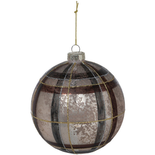 Cabin Plaid Glass Ball
